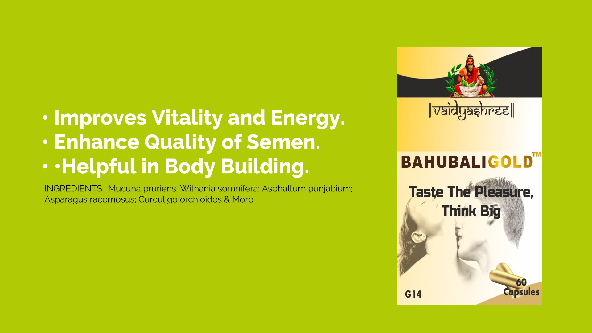 Vaidyashree's Bahubali Gold Capsules | Improves Vitality and Energy