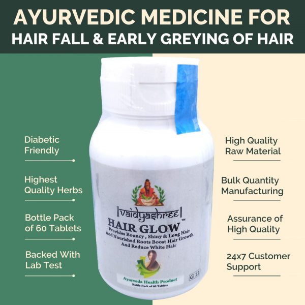 Ayurvedic Medicine for Hair Fall VaidyaShree Hair Glow Tablet